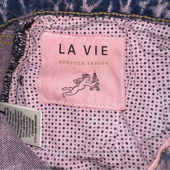 Rebecca Taylor La Vie Jeans Ines Womens 27 Pink Acid High Rise Slim Straight NEW - Picture 3 of 14